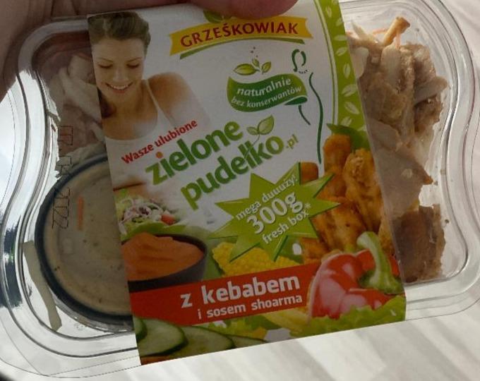 Zdjęcia - Zielone pudełko z kebabem i sosem shoarma Grześkowiak