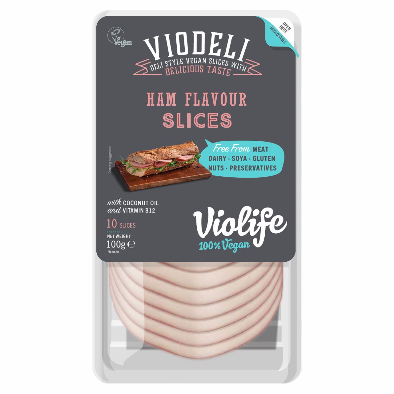 Zdjęcia - Violife Viodeli Produkt na bazie oleju kokosowego plastry o smaku szynki 100 g (10 sztuk)