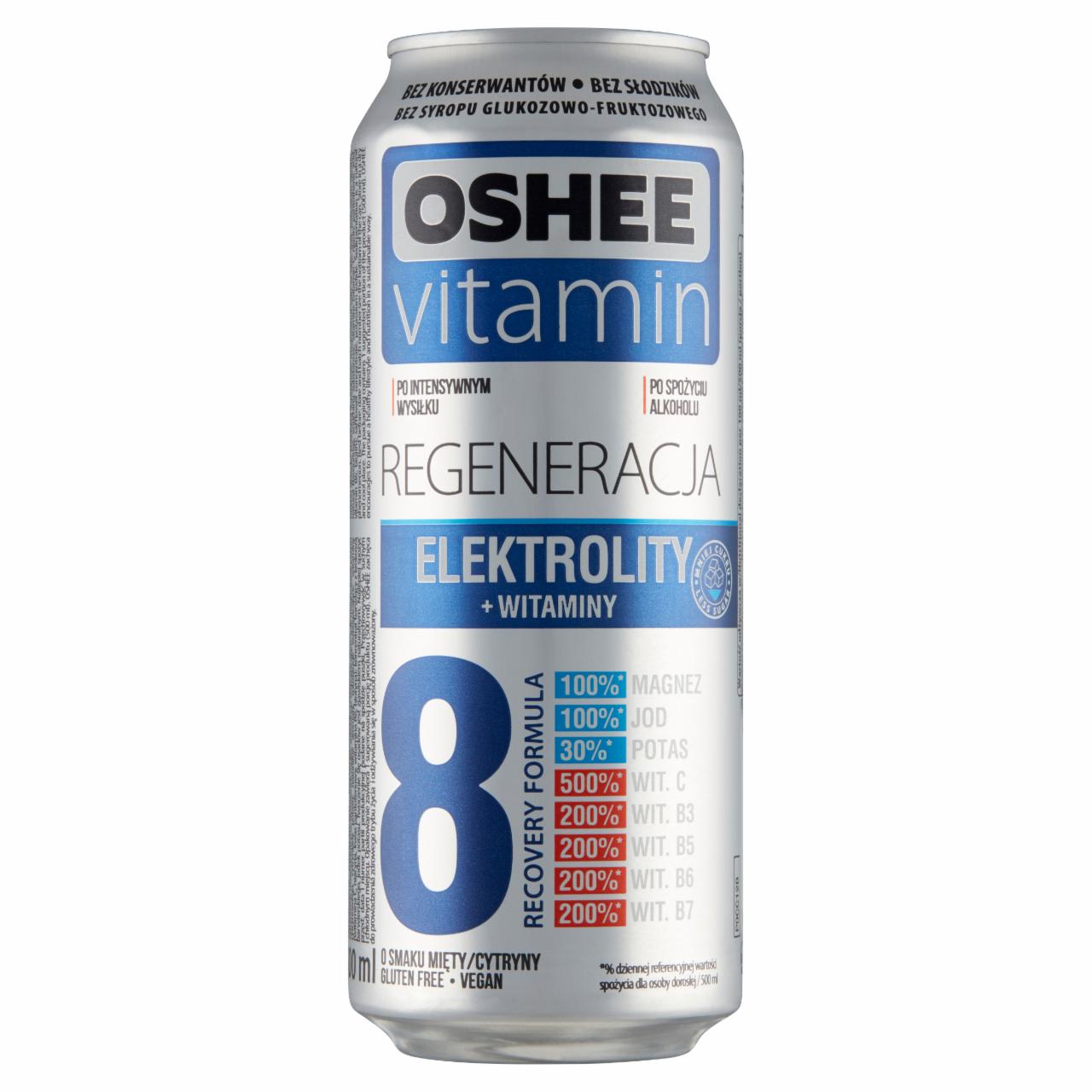 Zdjęcia - Oshee Vitamin Regeneracja Napój gazowany o smaku mięty-cytryny 500 ml
