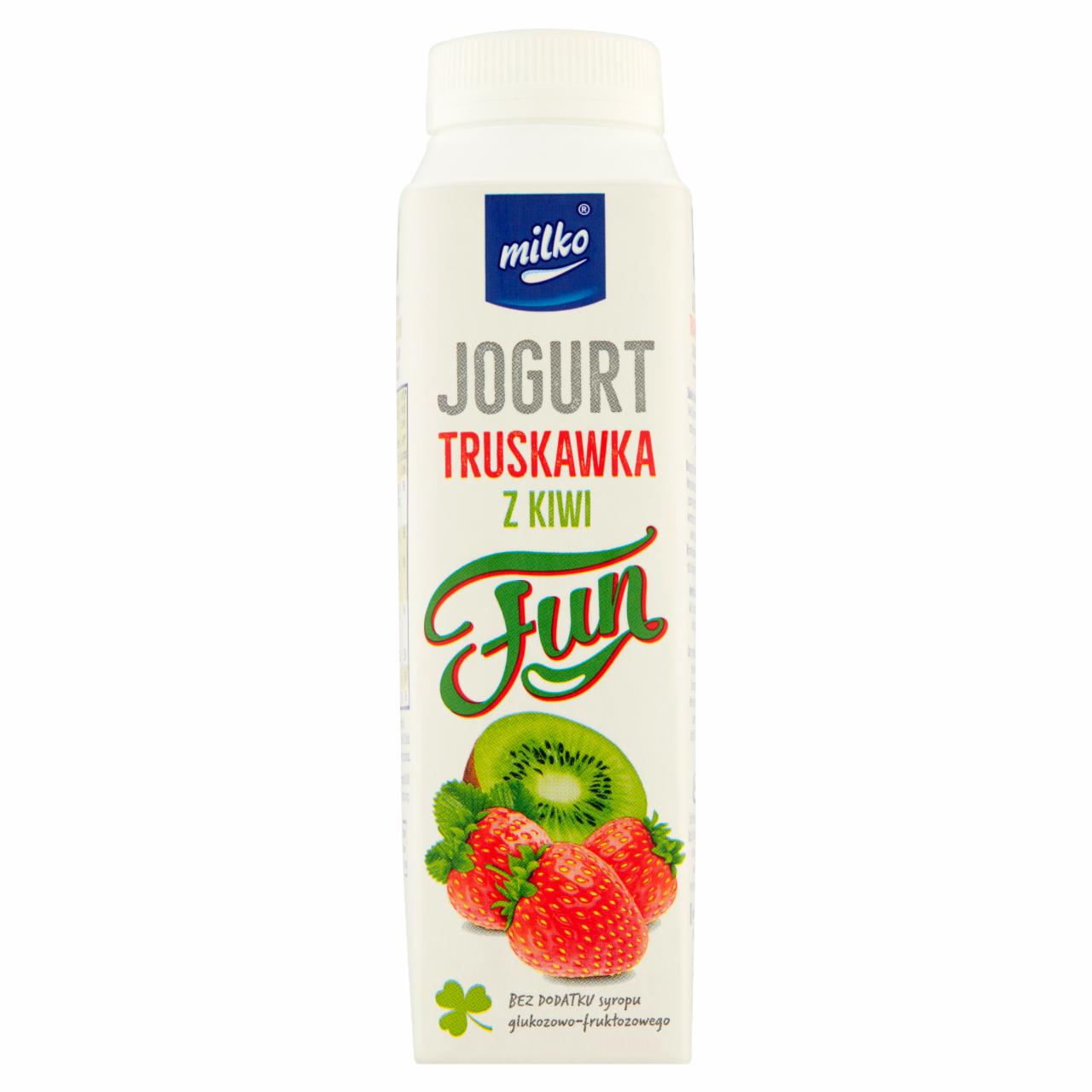 Zdjęcia - Milko Fun Jogurt truskawka z kiwi 330 ml