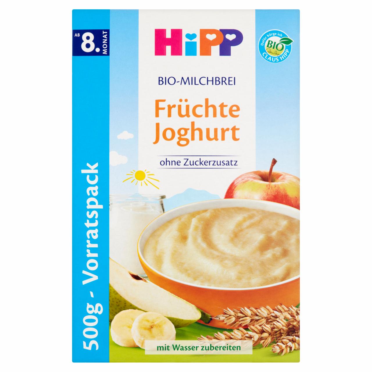 Zdjęcia - HiPP BIO Kaszka mleczno-zbożowa Owoce-jogurt od 8. miesiąca 500 g (2 sztuki)