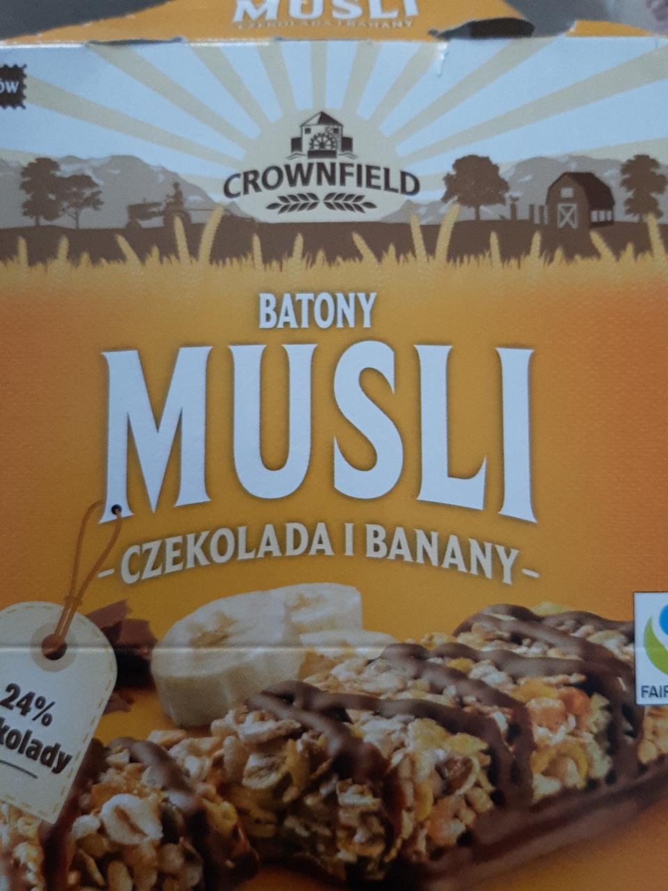 Zdjęcia - Batony musli czekolada i banan Crownfield