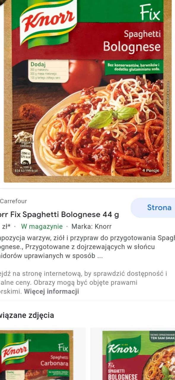 Zdjęcia - fix Bolognese knorr