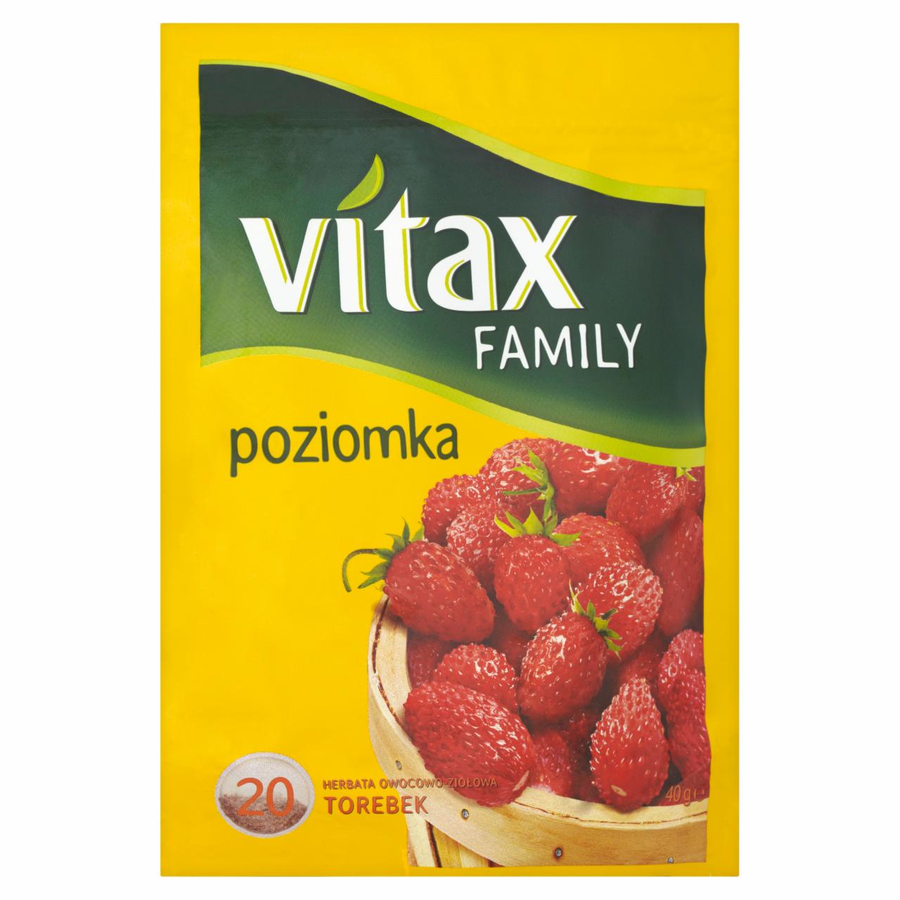 Zdjęcia - Vitax Family poziomka Herbata owocowo-ziołowa 40 g (20 torebek)