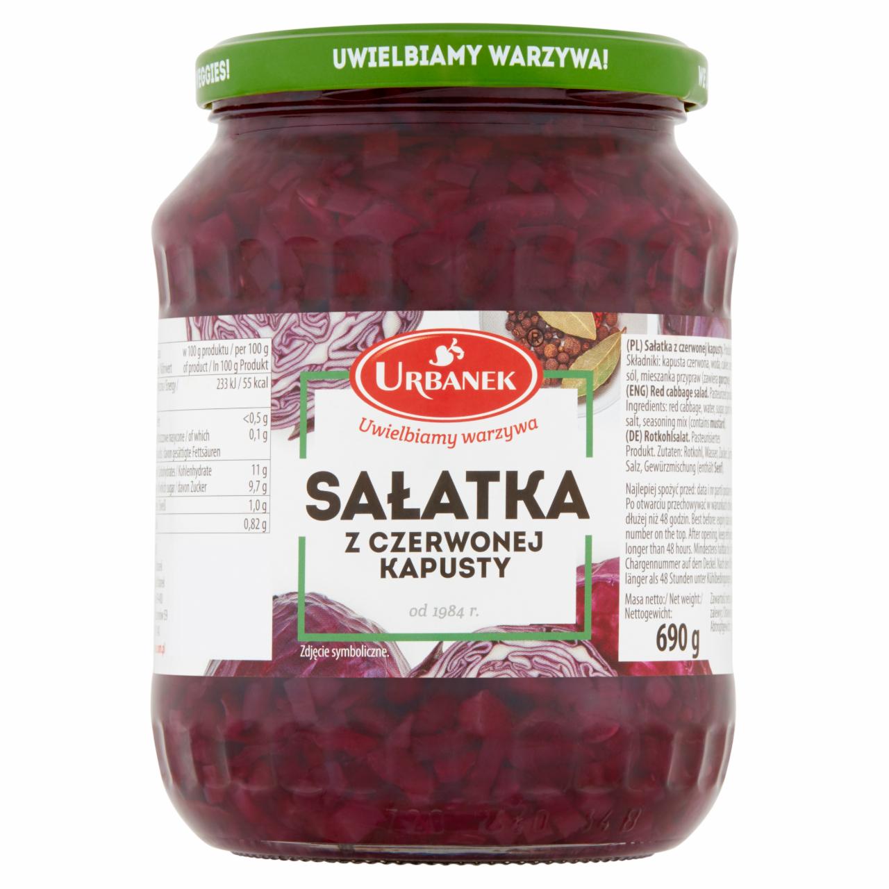 Zdjęcia - Urbanek Sałatka z czerwonej kapusty 690 g