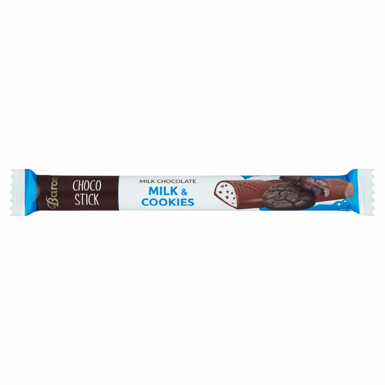 Zdjęcia - Baron Choco Stick Czekolada mleczna z nadzieniem mlecznym i kawałkami ciasteczek kakaowych 37 g