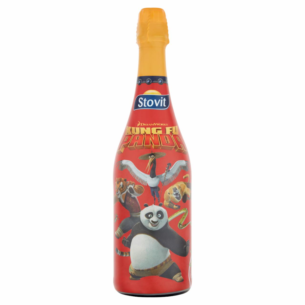Zdjęcia - Stovit Kung Fu Panda Napój owocowy gazowany bezalkoholowy o smaku truskawkowym 750 ml