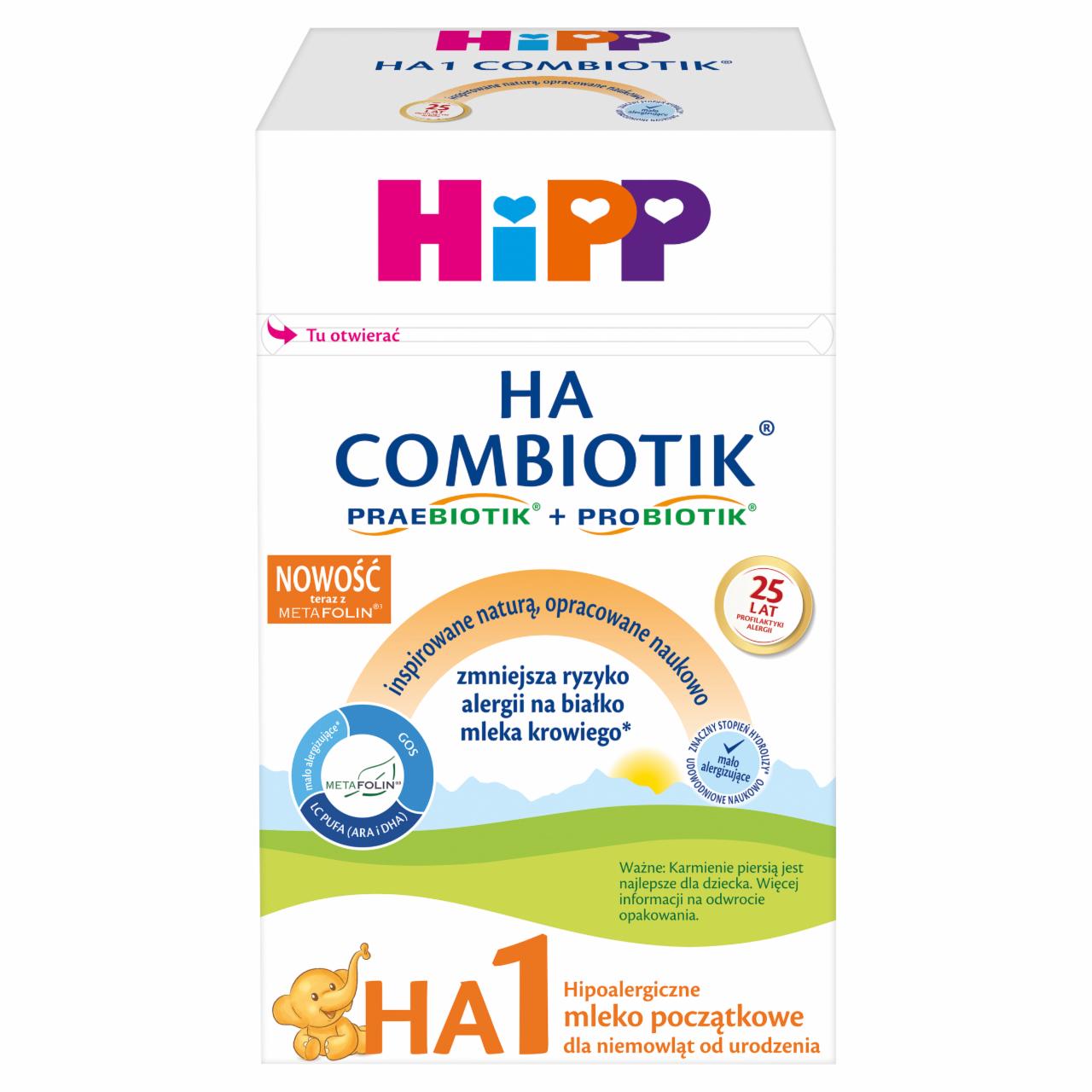 Zdjęcia - HiPP HA 1 Combiotik Hipoalergiczne mleko początkowe dla niemowląt od urodzenia 600 g