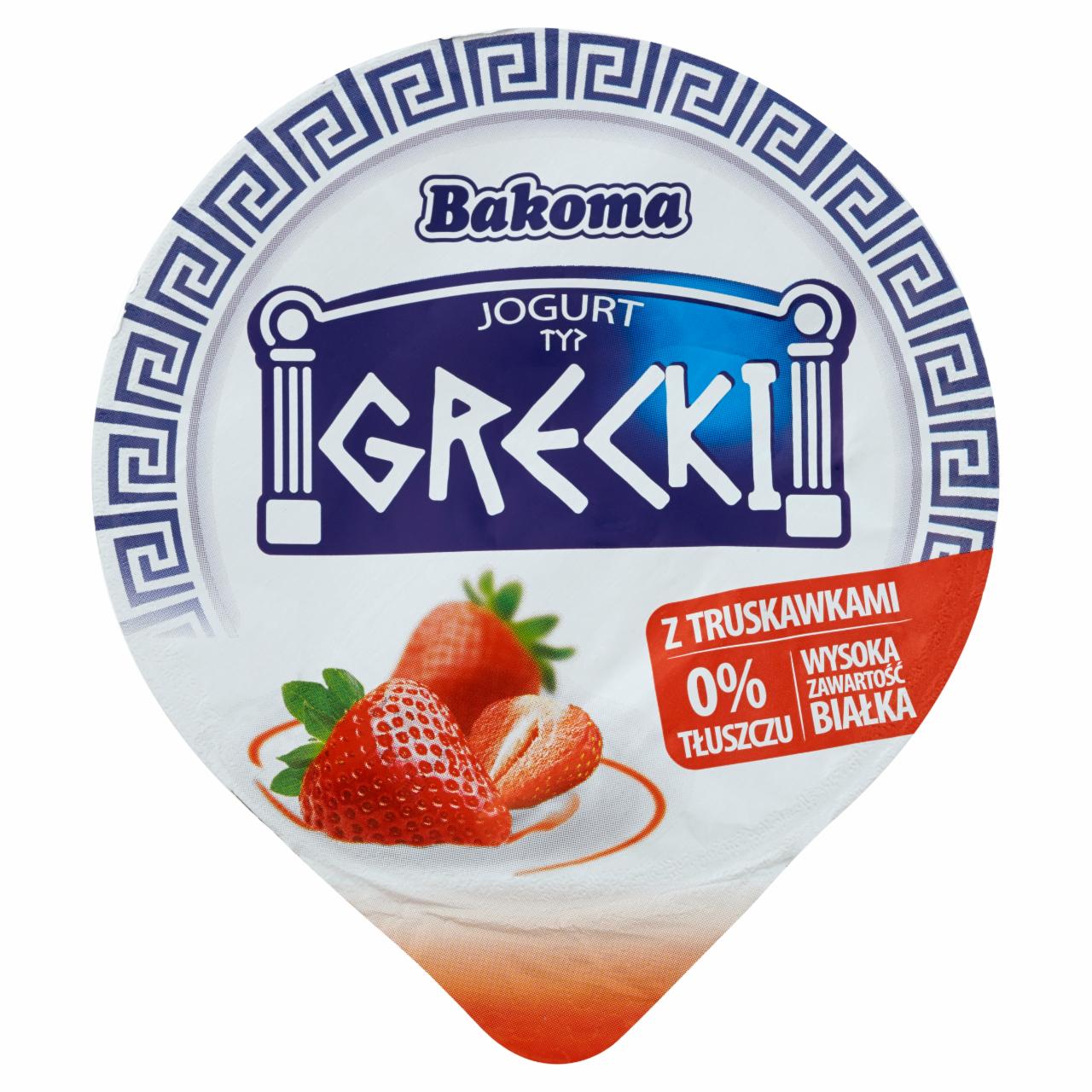 Zdjęcia - Bakoma Jogurt typ grecki z truskawkami 140 g