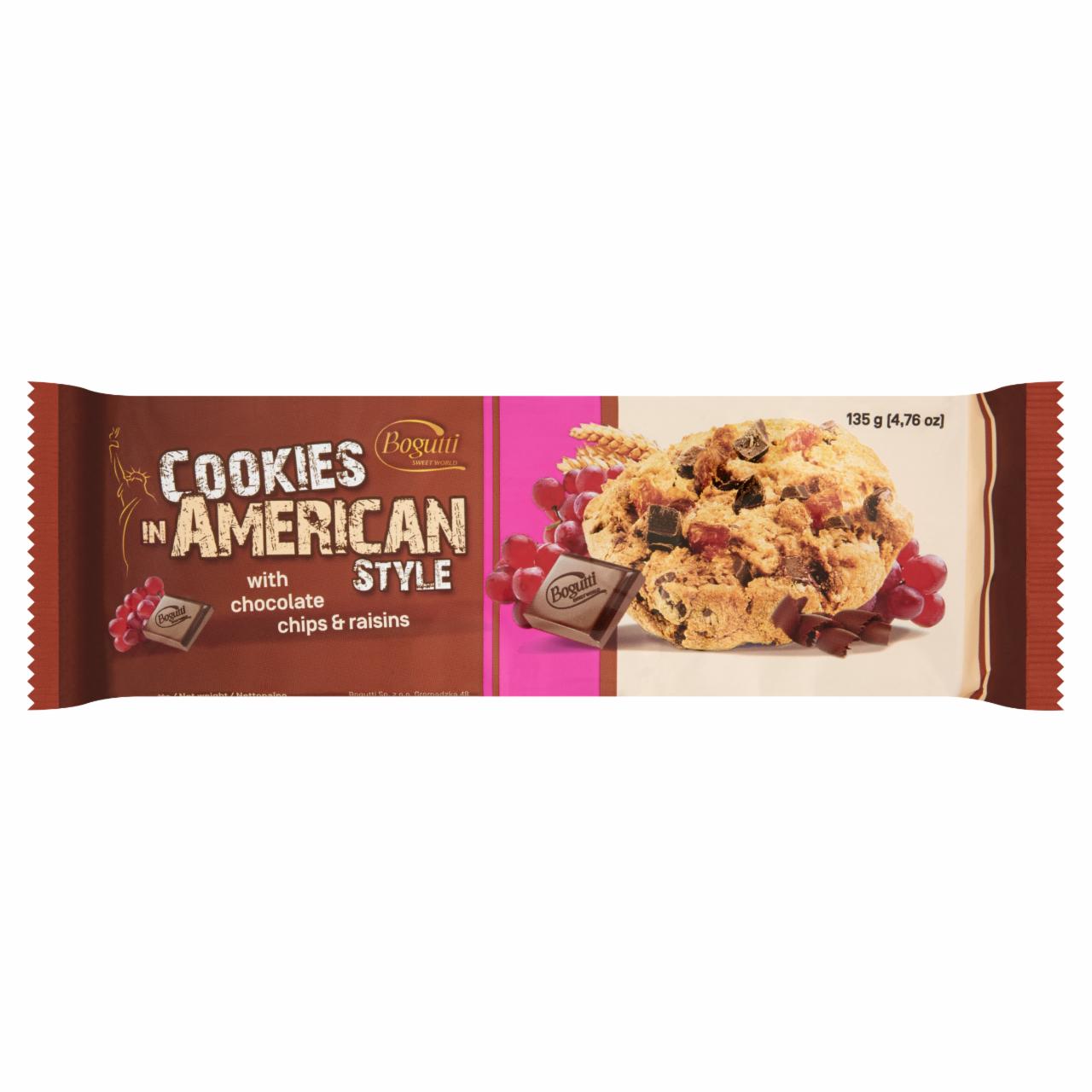 Zdjęcia - Bogutti Coookies in American Style Kruche ciasteczka z czekoladą i rodzynkami 135 g
