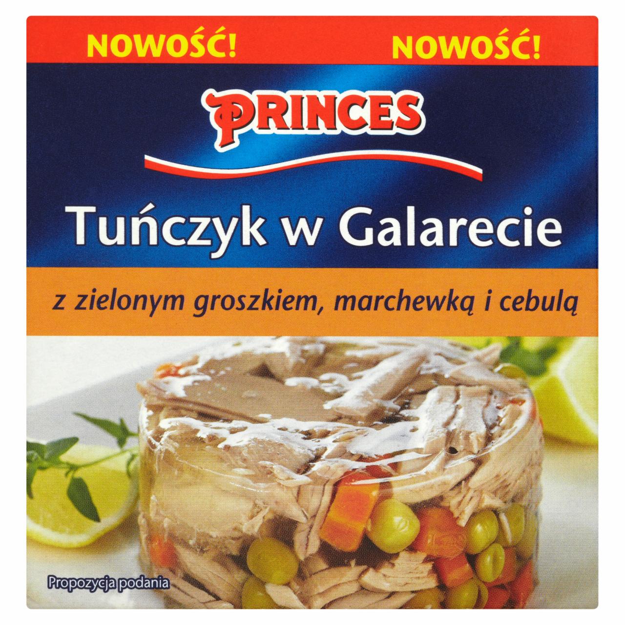 Zdjęcia - Princes Tuńczyk w galarecie z zielonym groszkiem marchewką i cebulą 175 g