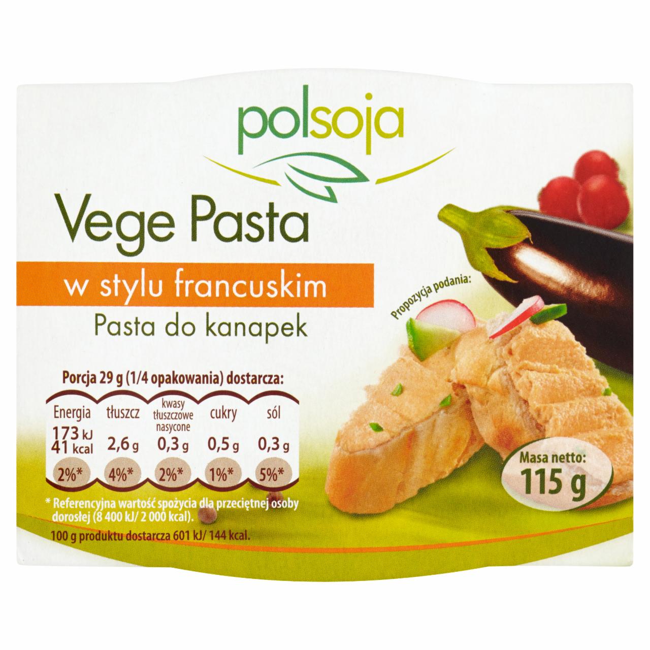 Zdjęcia - Polsoja Vege Pasta w stylu francuskim Pasta do kanapek 115 g