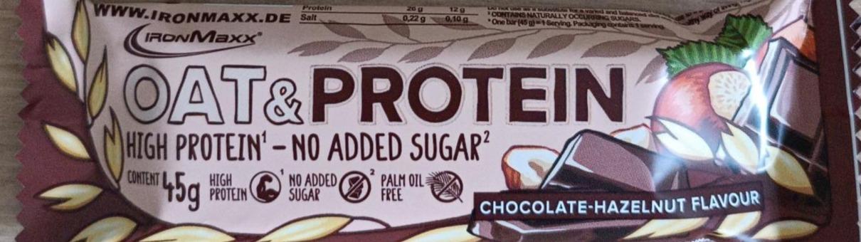 Zdjęcia - Oat & Protein High Protein-No Added Sugar chocolate-hazelnut flavour IronMaxx