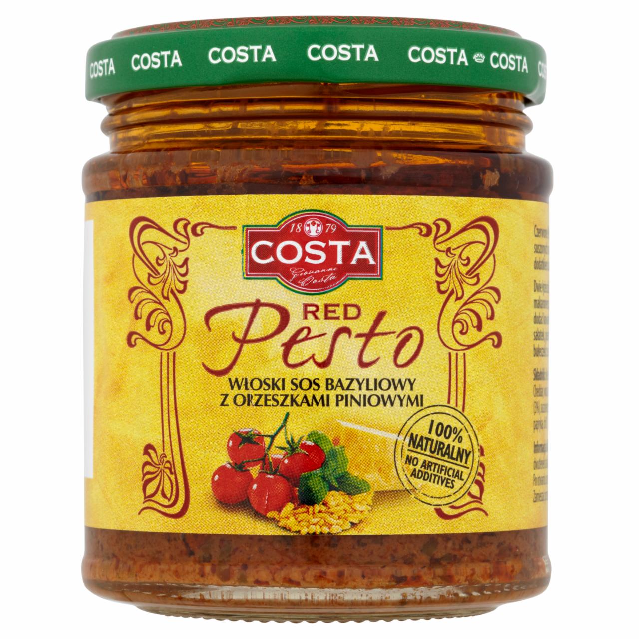 Zdjęcia - Costa Red Pesto Włoski sos bazyliowy z orzeszkami piniowymi 165 g