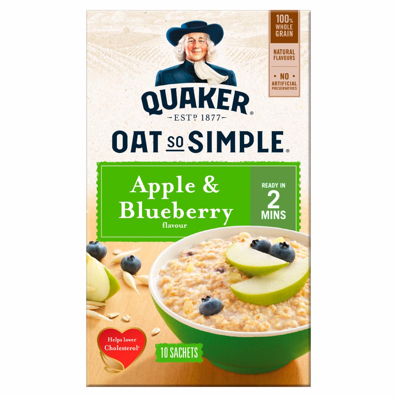 Zdjęcia - Quaker Oat So Simple Płatki owsiane z suszonymi owocami jabłko i jagody 360 g (10 x 36 g)