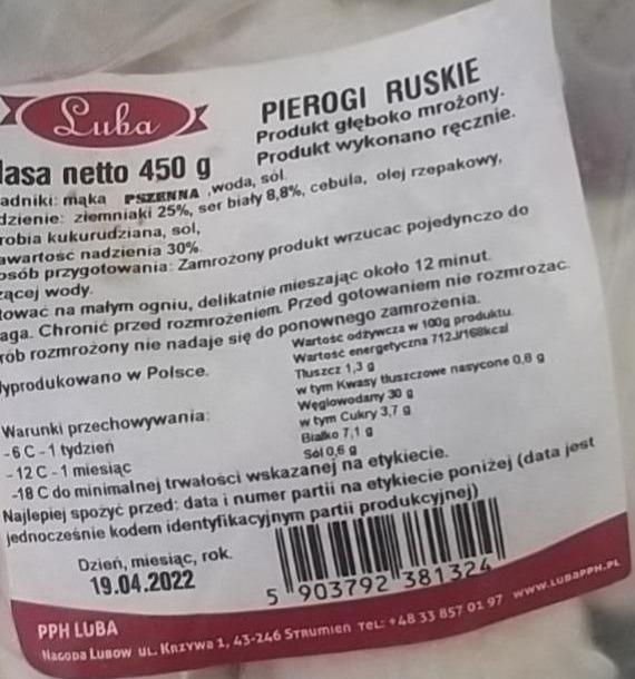 Zdjęcia - Pierogi ruskie luba 450g