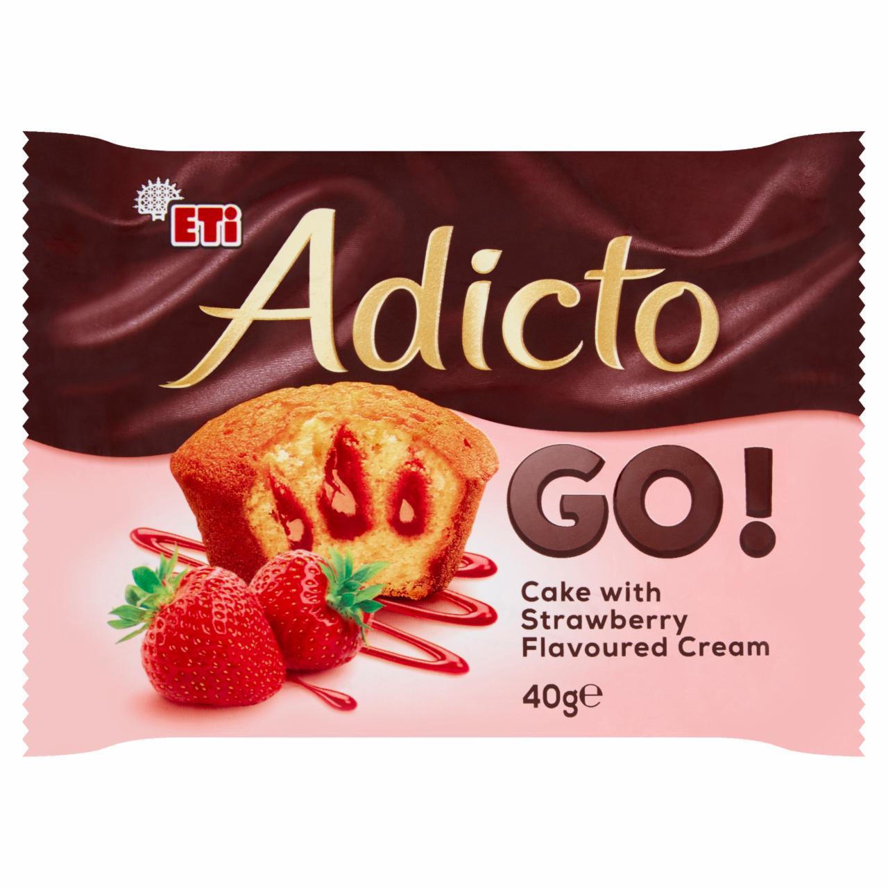 Zdjęcia - Eti Adicto Go! Ciastko z kremem o smaku truskawkowym 40 g