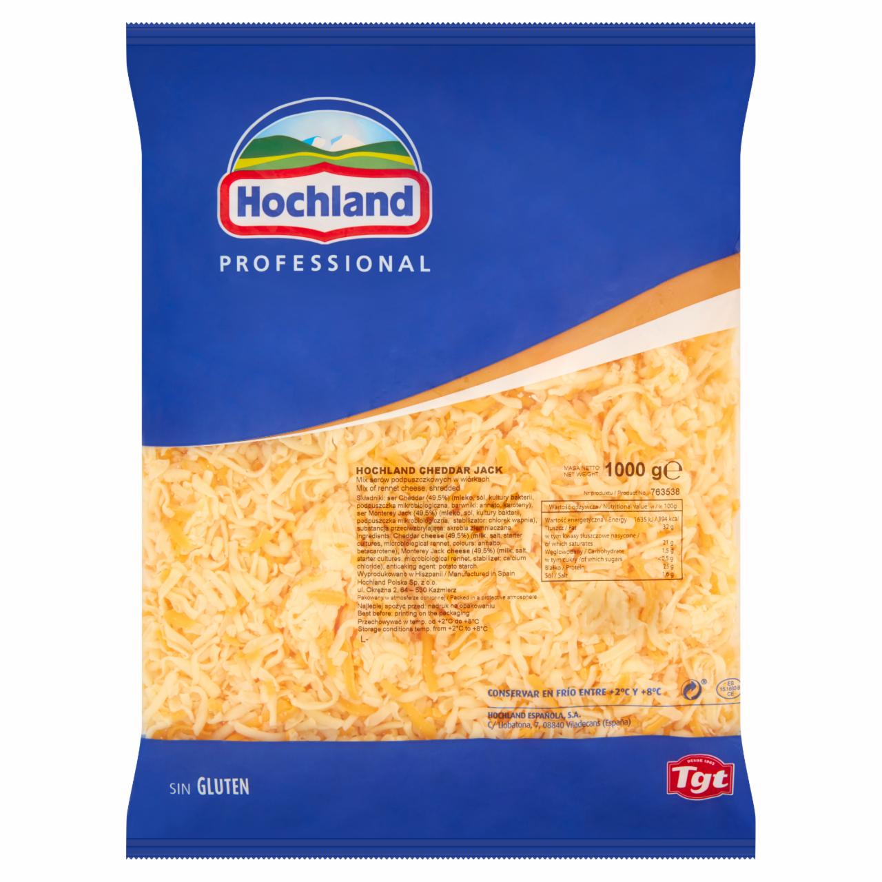 Zdjęcia - Hochland Professional Cheddar Jack Mix serów podpuszczkowych w wiórkach 1000 g