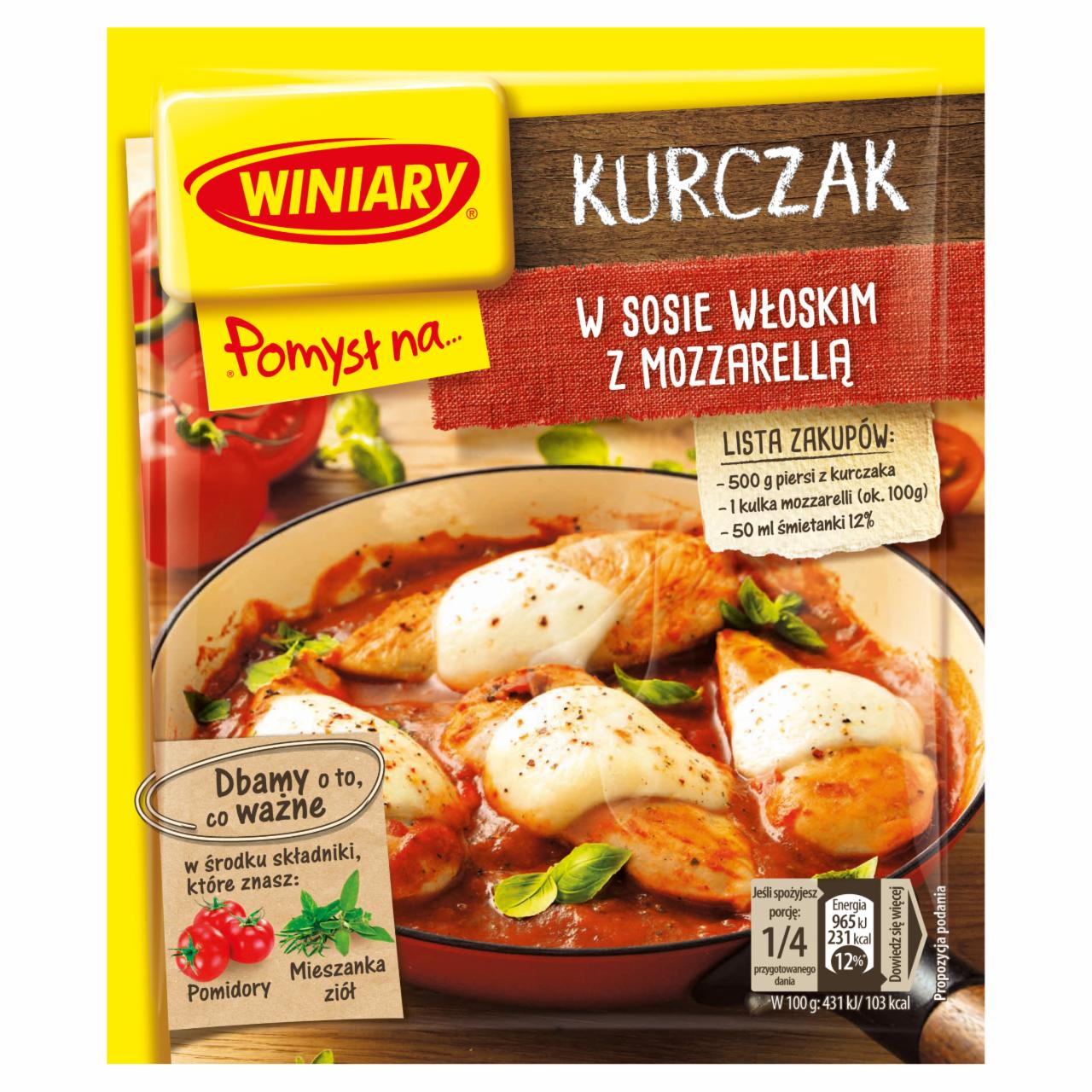 Zdjęcia - Pomysł na... Kurczak w sosie włoskim z mozzarellą Winiary