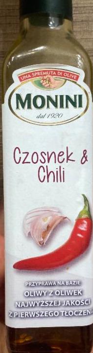 Zdjęcia - Monini Przyprawa na bazie oliwy z oliwek czosnek &chili 250 ml