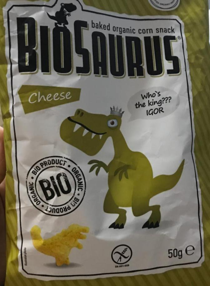 Zdjęcia - BioSaurus Ekologiczne pieczone chrupki kukurydziane o smaku serowym 50 g
