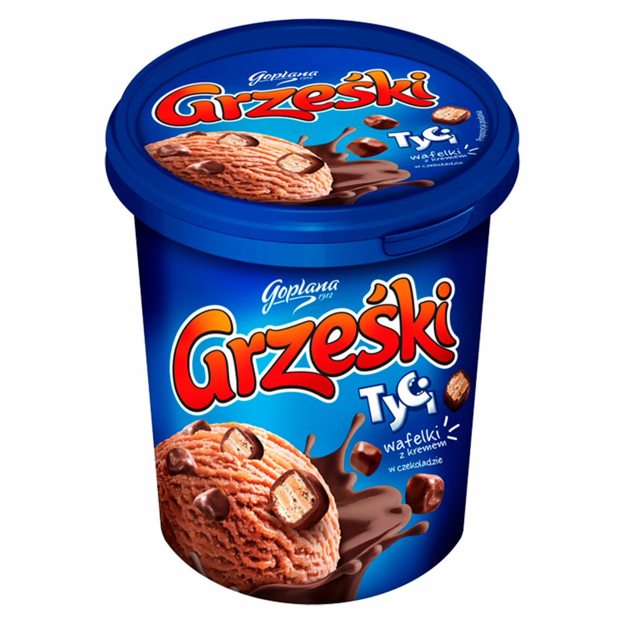 Zdjęcia - Grześki Lody kakaowe z kawałkami czekolady i mini wafelkami 500 ml