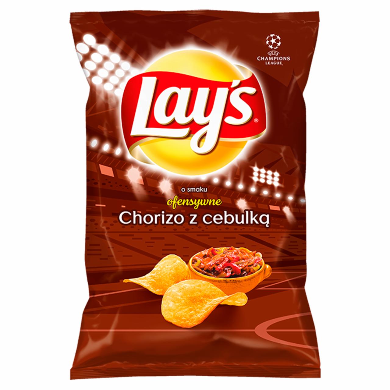 Zdjęcia - Lay's Chipsy ziemniaczane o smaku chorizo z cebulką 140 g
