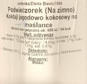 Zdjęcia - koktajl jagodowo-kokosowy na maślance Jabłonka