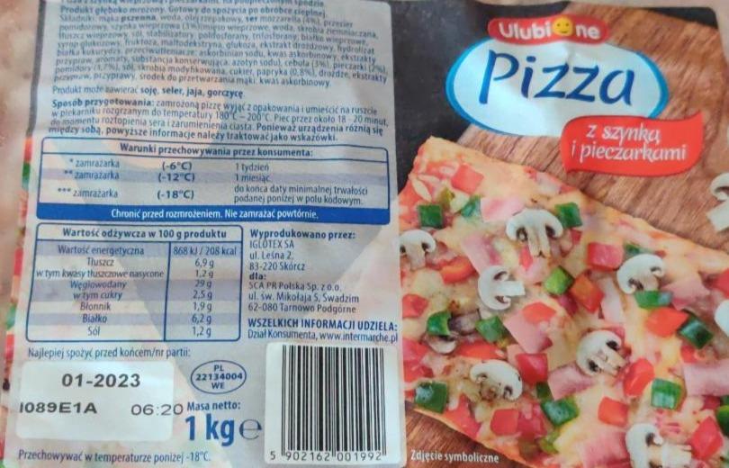 Zdjęcia - Pizza z szynką i pieczarkami Ulubione
