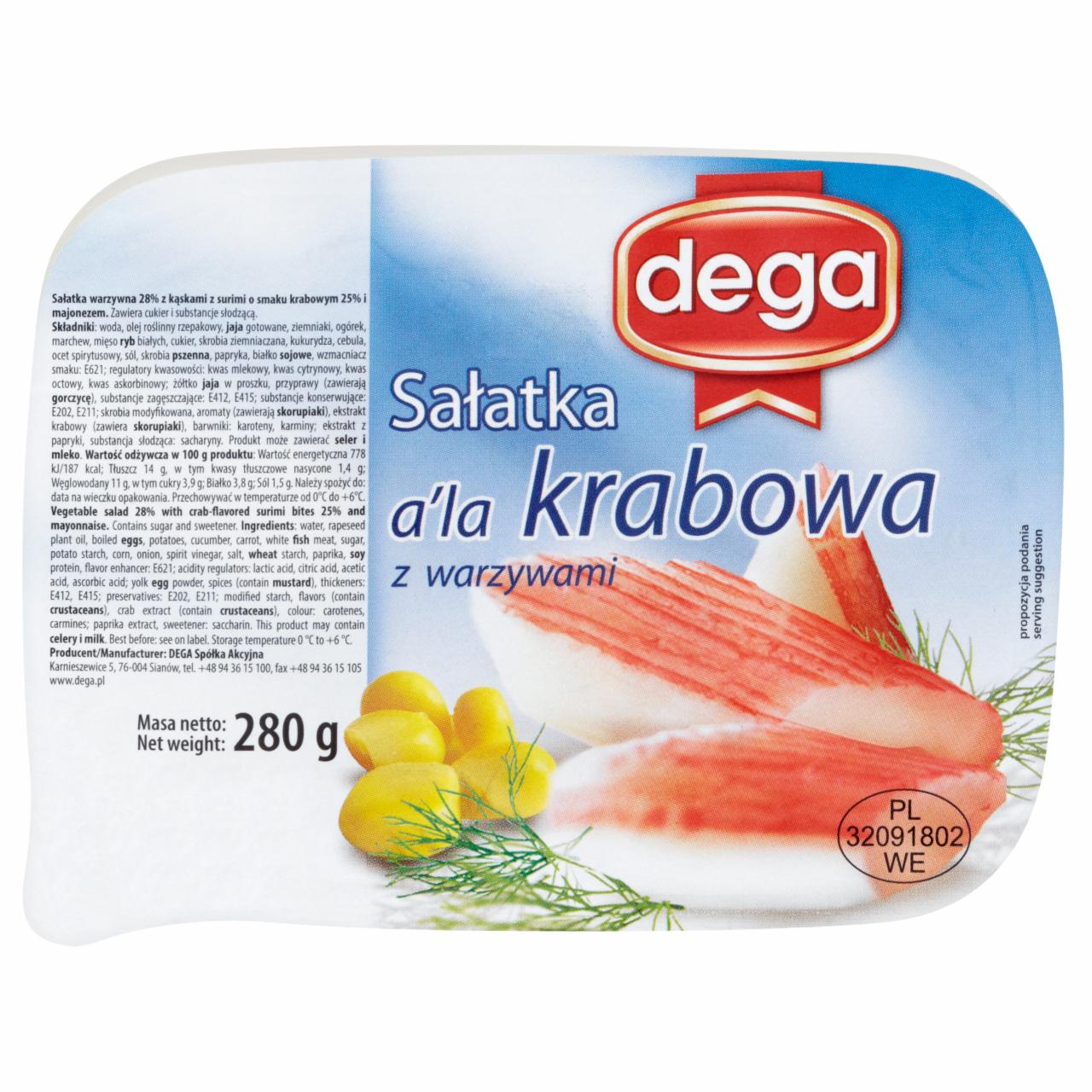 Zdjęcia - Dega Sałatka a'la krabowa z warzywami 280 g