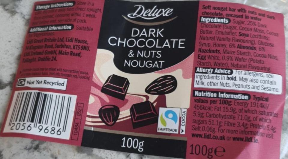Zdjęcia - dark chocolate & nuts nougat Deluxe