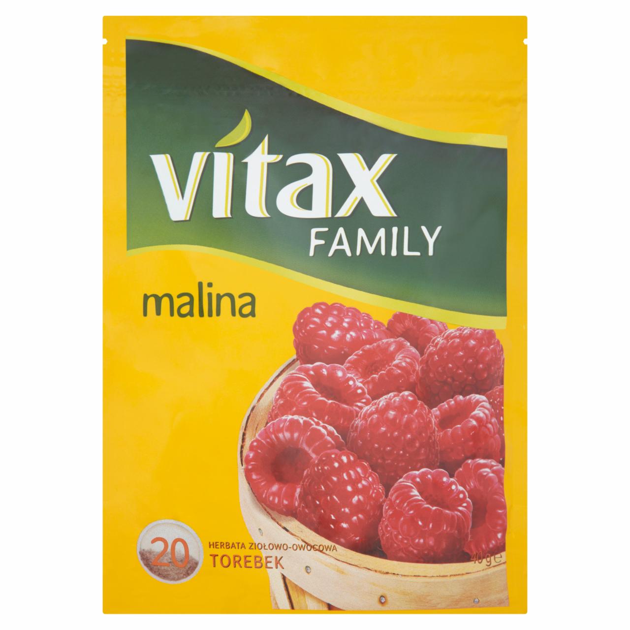 Zdjęcia - Vitax Family malina Herbata ziołowo-owocowa 40 g (20 torebek)