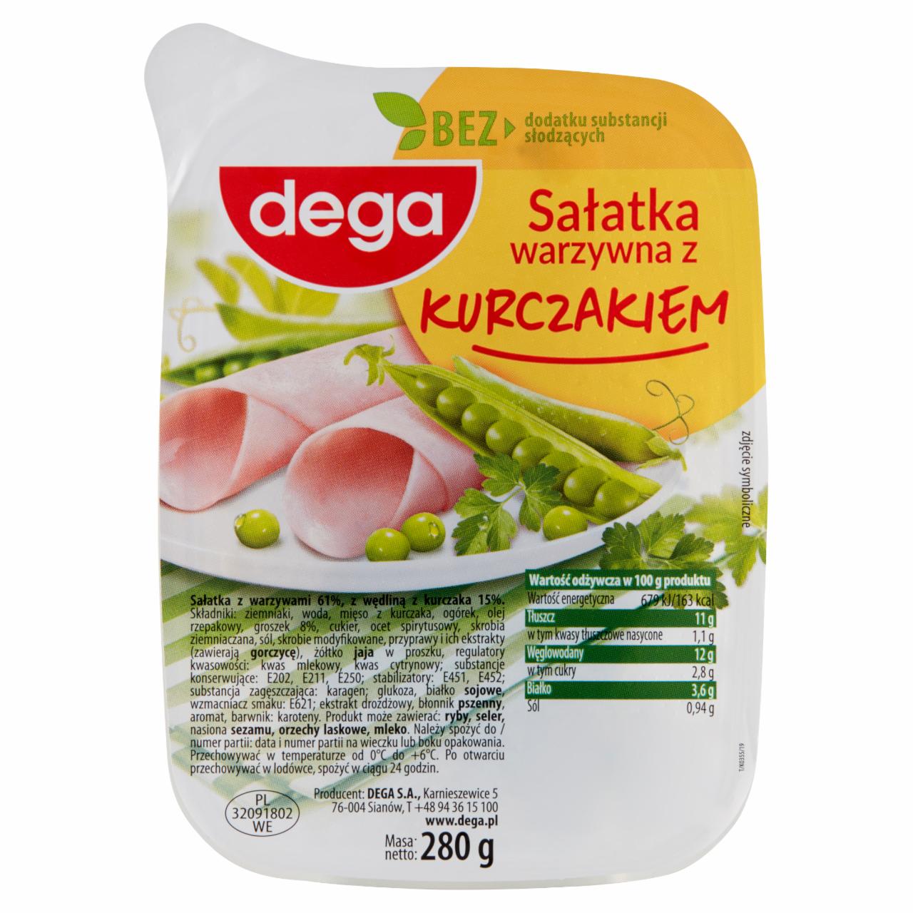 Zdjęcia - dega Sałatka warzywna z kurczakiem 280 g