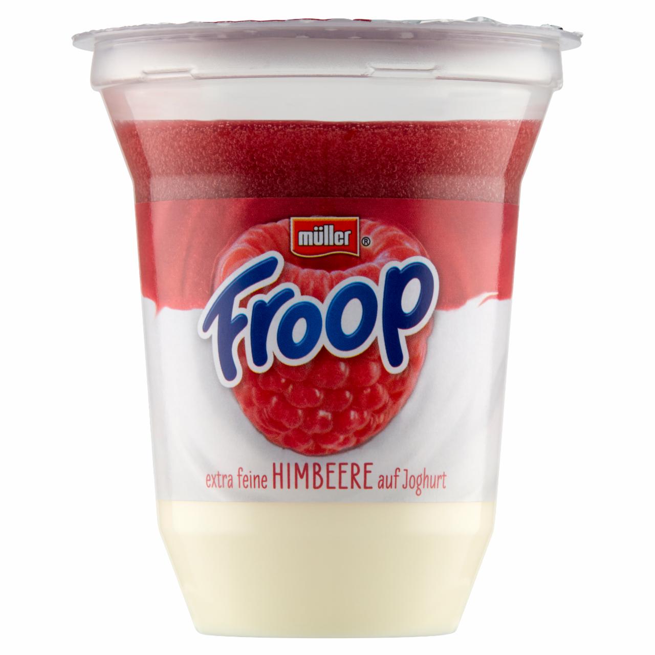 Zdjęcia - Müller Froop Produkt mleczny na bazie jogurtu z wsadem owocowym o smaku malinowym 150 g