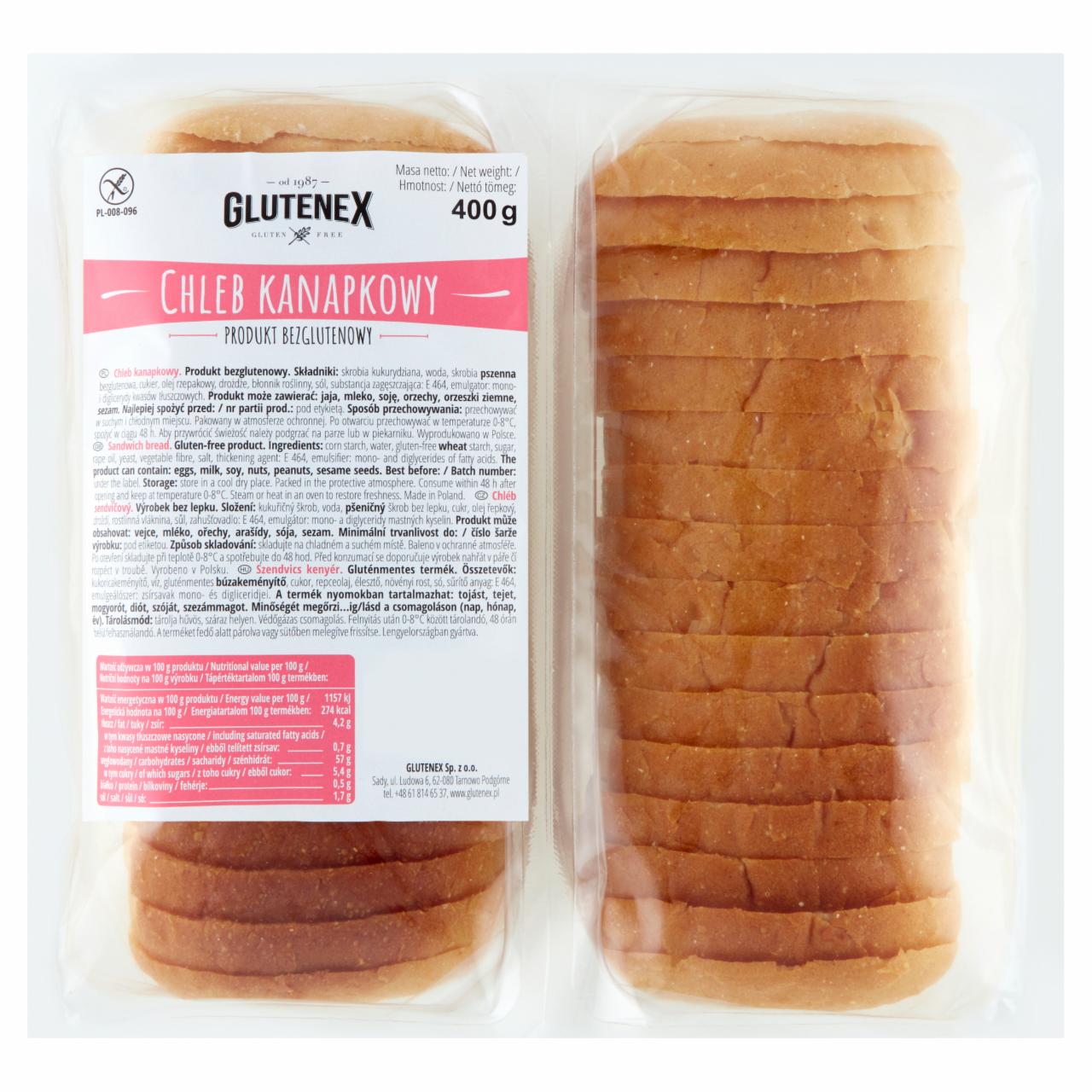 Zdjęcia - Glutenex Chleb kanapkowy 400 g
