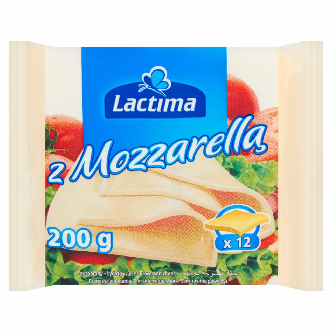 Zdjęcia - Lactima Ser topiony w plasterkach z Mozzarellą 200 g (12 x 16,67 g)