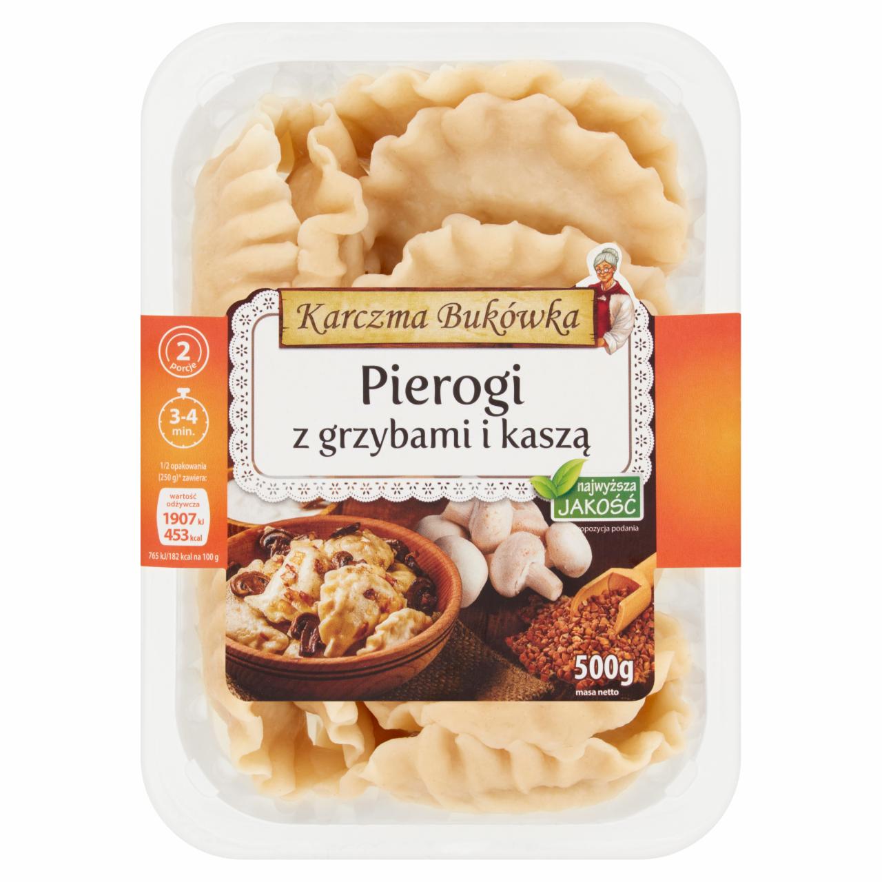 Zdjęcia - Karczma Bukówka Pierogi z grzybami i kaszą 500 g