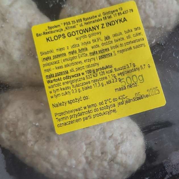 Zdjęcia - Klops gotowany z indyka Społem Rzeszów