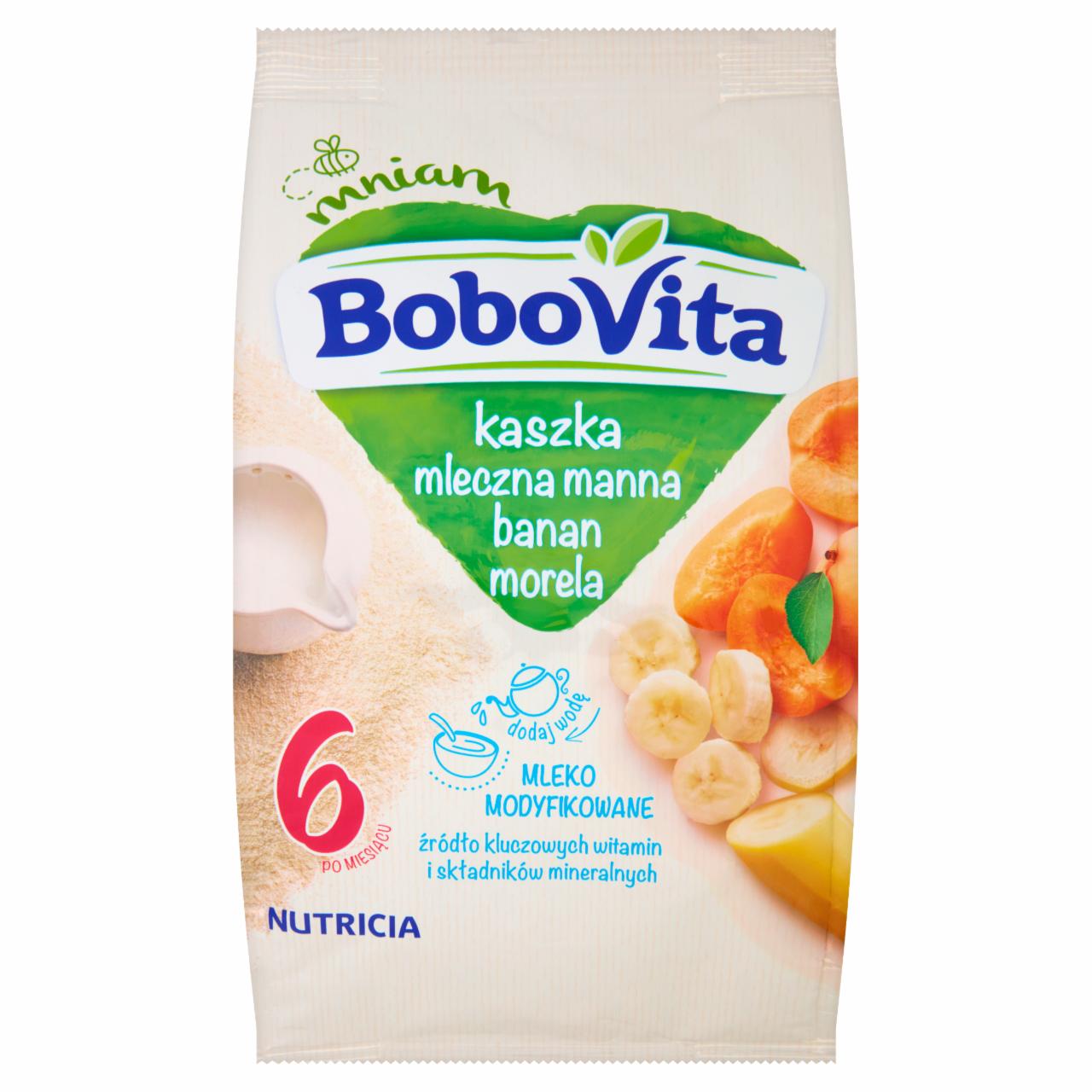 Zdjęcia - BoboVita Kaszka mleczna manna banan morela po 6 miesiącu 230 g