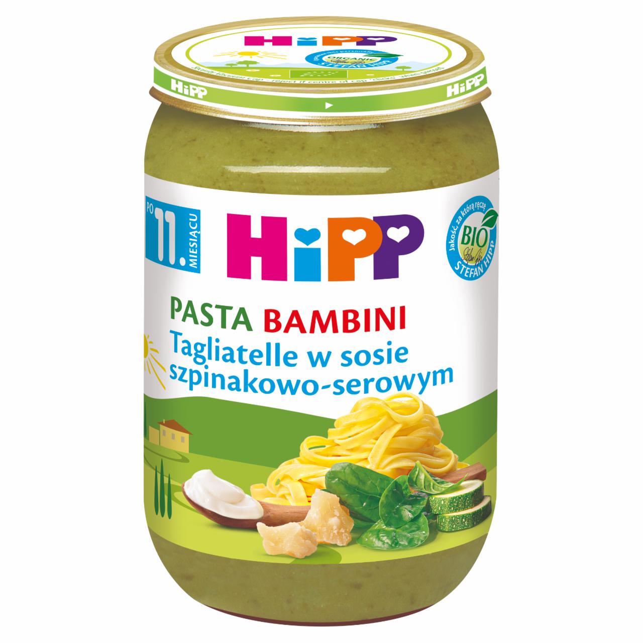 Zdjęcia - HiPP BIO Pasta Bambini Tagliatelle w sosie szpinakowo-serowym po 11. miesiącu 220 g