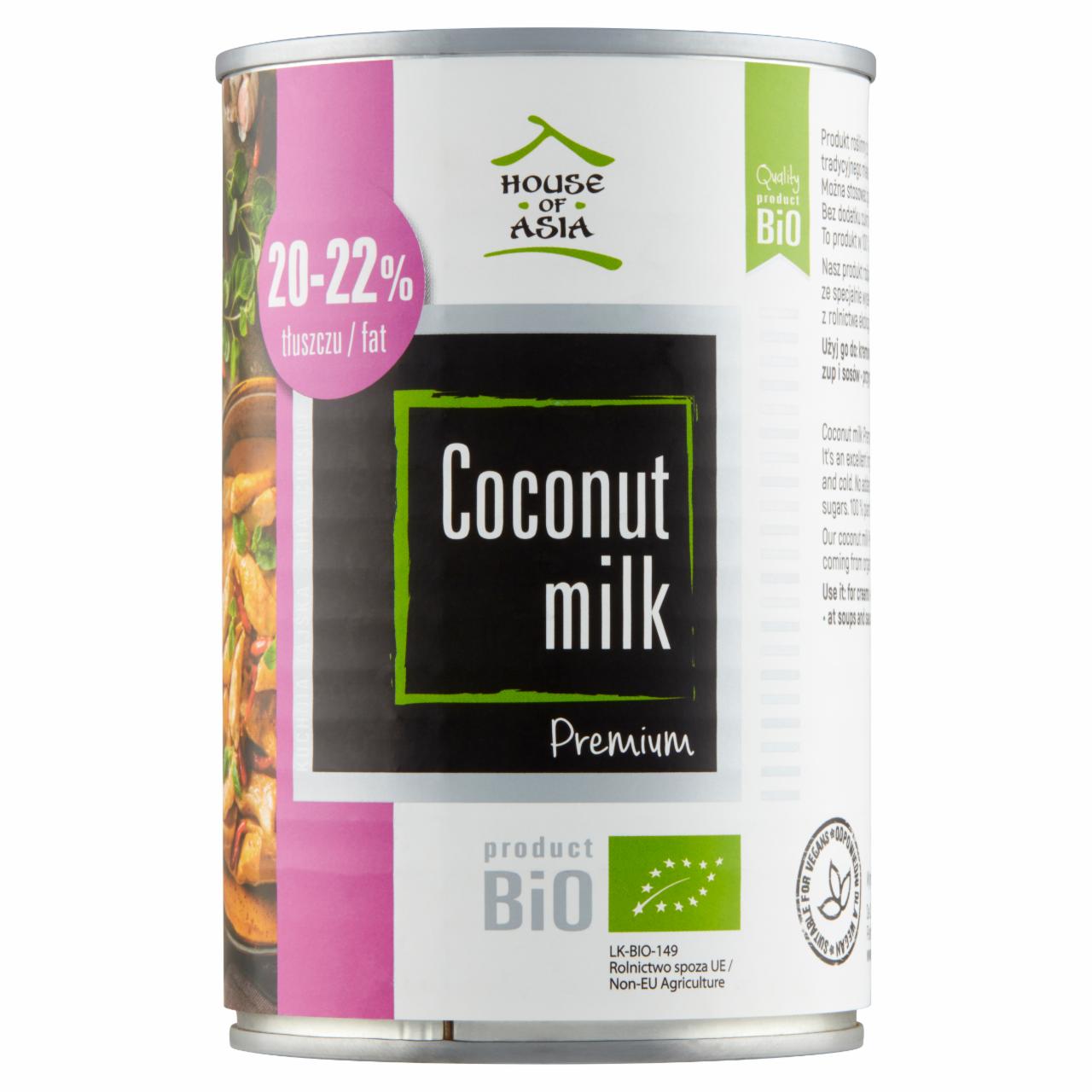 Zdjęcia - House of Asia Mleczko kokosowe BIO 20-22% 400 ml