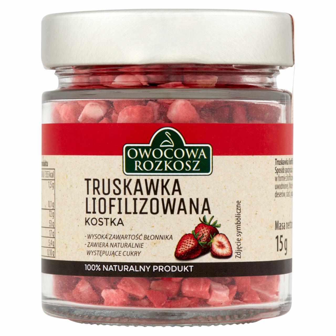 Zdjęcia - Owocowa Rozkosz Truskawka liofilizowana kostka 15 g