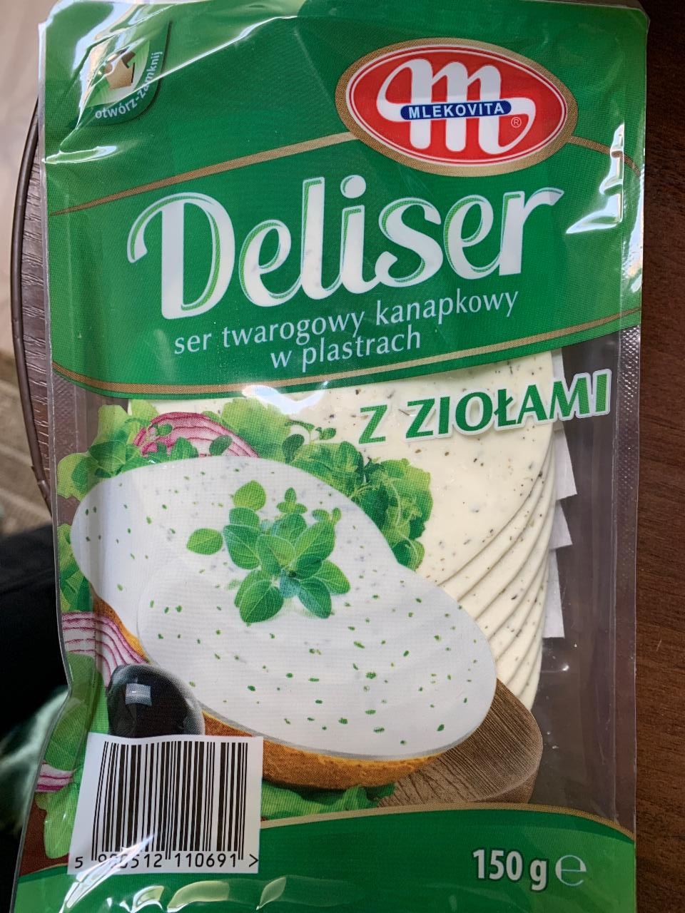 Zdjęcia - Deliser ser twarogowy kanapkowy w plastrach z ziołami Mlekovita