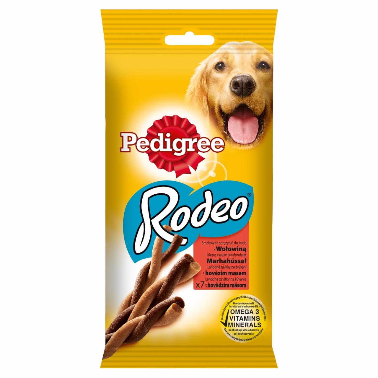 Zdjęcia - Pedigree Rodeo Karma uzupełniająca smakowite sprężynki do żucia z wołowiną 122 g (7 sztuk)