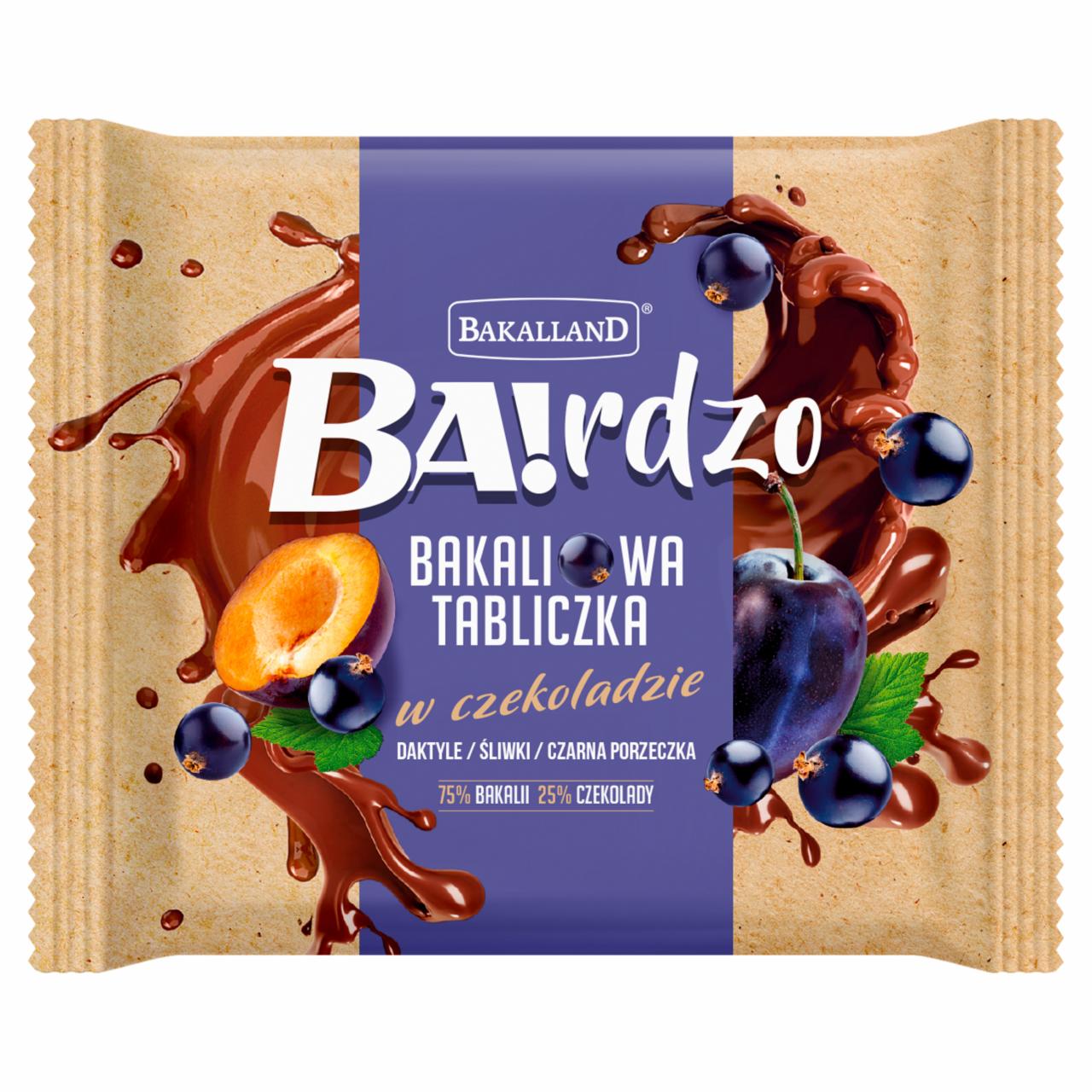 Zdjęcia - Bakalland Ba!rdzo Bakaliowa tabliczka w czekoladzie daktyle śliwki czarna porzeczka 65 g
