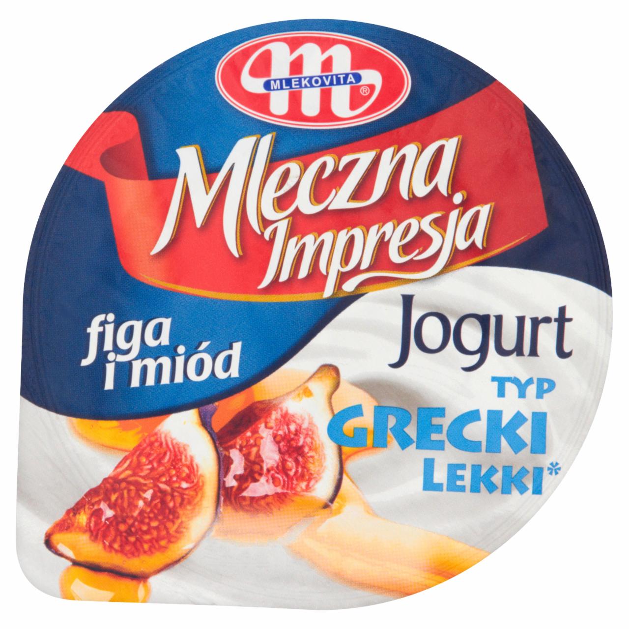 Zdjęcia - Mlekovita Mleczna Impresja Jogurt typ grecki lekki figa i miód 150 g