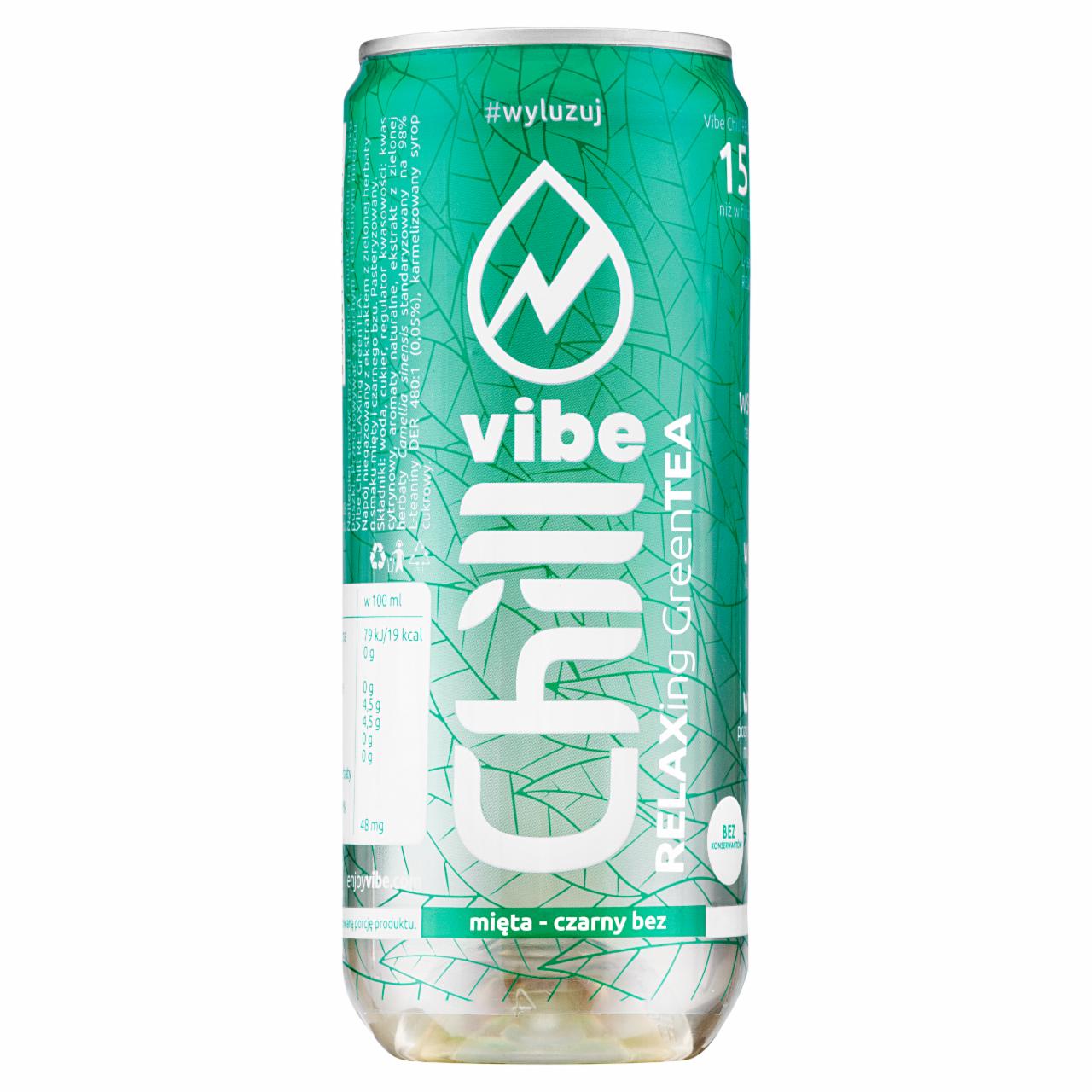 Zdjęcia - Vibe Chill Relaxing Green Tea Mięta-czarny bez Napój niegazowany 315 ml