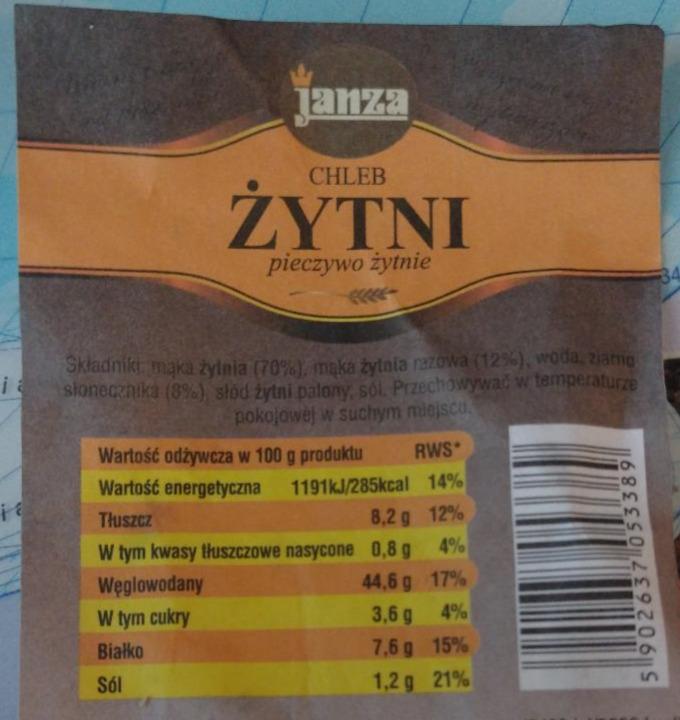 Zdjęcia - chleb żytni janza