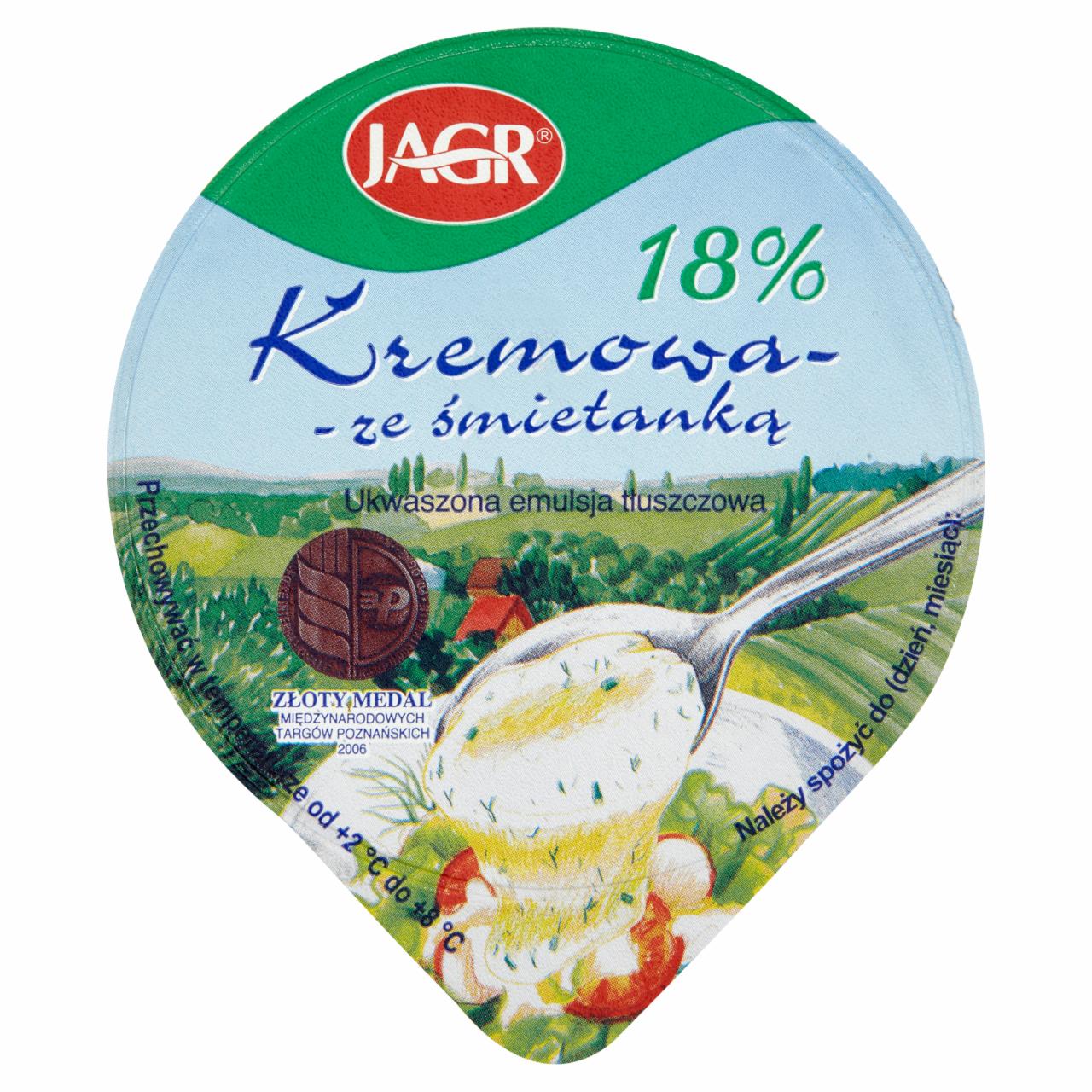 Zdjęcia - Jagr Kremowa ze śmietanką 18% Ukwaszona emulsja tłuszczowa 200 g