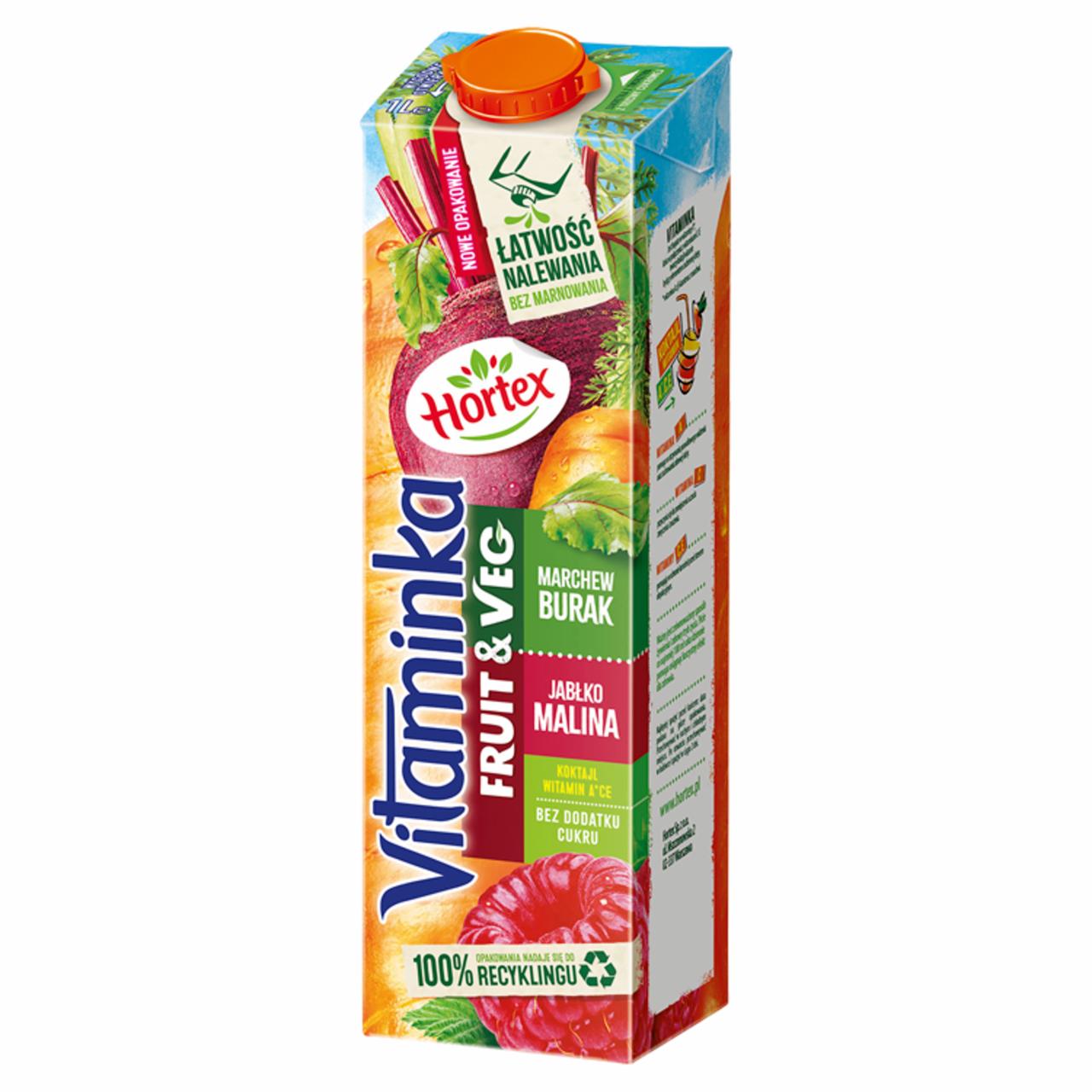 Zdjęcia - Hortex Vitaminka Fruit & Veg Sok jabłko malina marchew burak 1 l